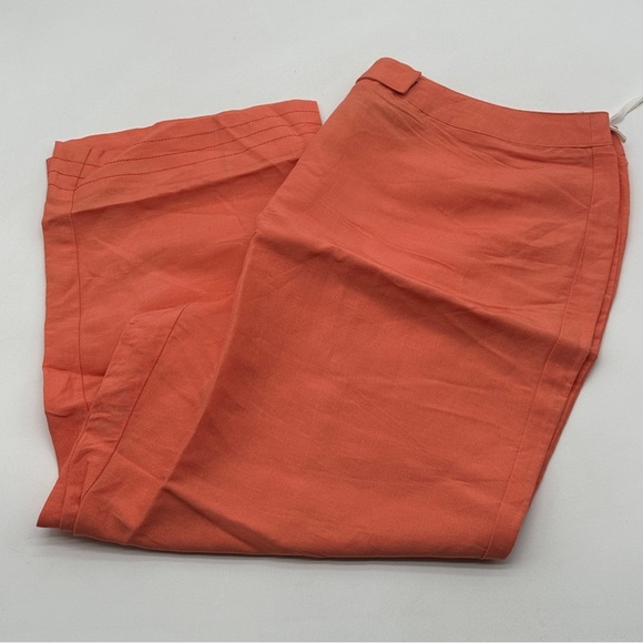 Evan-Picone women’s Orange Capris Pants Size XL Linen Blend - Picture 2 of 8